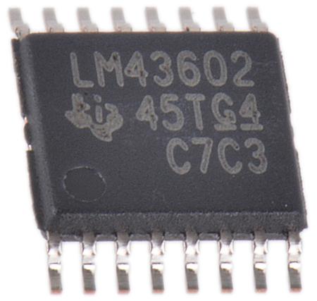 LM43602PWPT Texas Instruments,  Switching Regulator, 1-Channel 2A Adjustable 16-Pin, HTSSOP