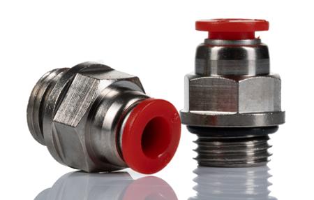 C02250628 Norgren Pneufit C Series Straight Fitting, G 1/4 Male to Push In 6 mm, Threaded-to-Tube Connection Style,