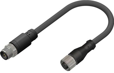 250-0709 RS PRO Straight Female M12 to Straight Male M12 Cable Assembly, 10m
