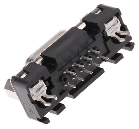 09661556513 HARTING D-Sub Standard 9 Way Through Hole D-sub Connector Socket, 2.74mm Pitch, with 4-40 UNC Threaded Inserts,