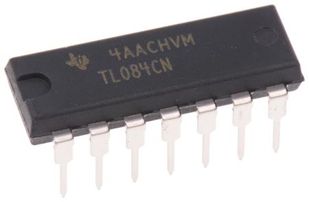 TL084CN  Texas Instruments, Operational Amplifier, 3 MHz, 14-Pin 15 V PDIP