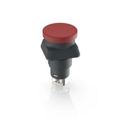 1.15.154.006/0301 RAFI LUMOTAST 25 Series Latching Emergency Stop Push Button, PCB, 16.2mm Cutout, DPST, IP65