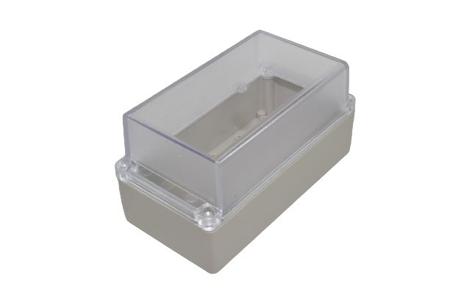 RP1185C Hammond RP Series Light Grey ABS General Purpose Enclosure, IP65, Clear Lid, 165 x 85 x 85mm