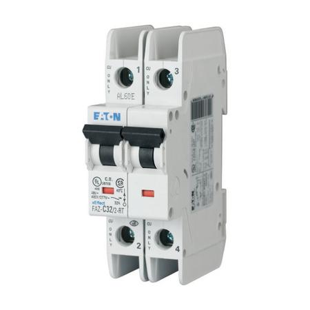 102232-FAZ-D25-2-RT Eaton xEffect FAZ MCB, 2P, 25A Curve D, 415V AC, 60V DC, 15 kA Breaking Capacity