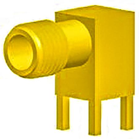 901-143-6RFX Amphenol RF, Jack PCB Mount SMA Connector, 50Ω, Solder Termination, Right Angle Body
