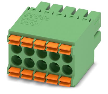 1790137 Phoenix Contact, 3.5mm Pitch, DFMC 1.5/ 5-ST-3.5, 10 Way, Pluggable Terminal Block, Plug, Cable Mount, Spring Cage