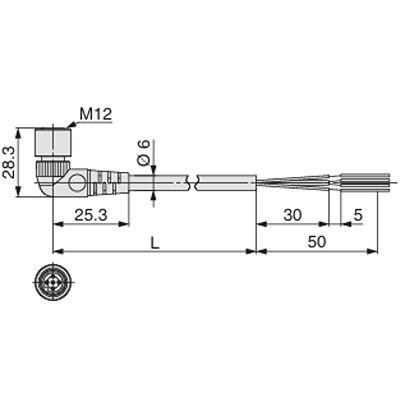 EX500-AP050-A Power Connector Cable For EX500 SI Unit
