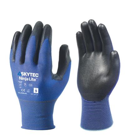 SKY125 Skytec Ninja Lite Black, Blue Nylon Abrasion Resistant, Extra Grip, General Purpose, Oil Resistant Work Gloves, Size