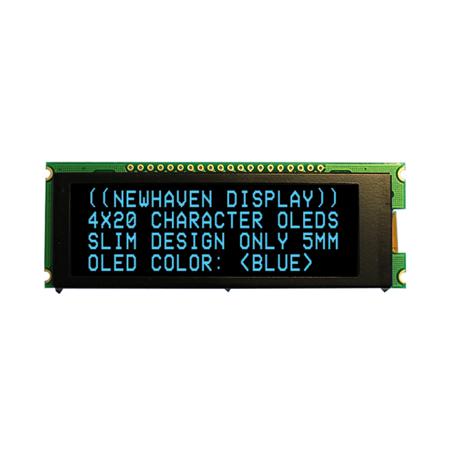 NHD-0420CW-AB3 NEWHAVEN DISPLAY INTERNATIONAL Blue OLED Display I2C, Parallel, SPI Interface