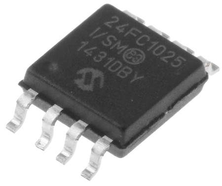 24FC1025-I/SM Microchip,  1 MB Serial EEPROM,  400 ns 8-Pin SOIJ Serial-I2C