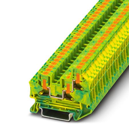 1088733 Phoenix Contact  PTV Series Green/Yellow, Push In Termination