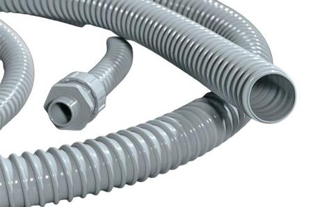 166-40005 HellermannTyton Flexible Conduit, 32mm Nominal Diameter, Polyvinylchloride, Grey