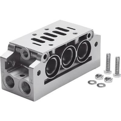 NAVW-3-8-NPT-2 Festo NAVW series NPT 3/8 Manifold Base for use with Pneumatic Valves, 152793