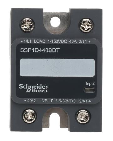 SSP1D440BDT Schneider Electric 40 A SPNO Solid State Relay, DC, Panel Mount MOSFET, 150 V dc Maximum Load