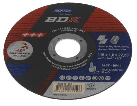 66252835515 Norton Cutting Disc Aluminium Oxide Cutting Disc, 115mm x 1mm Thick, P60 Grit, 5 in pack