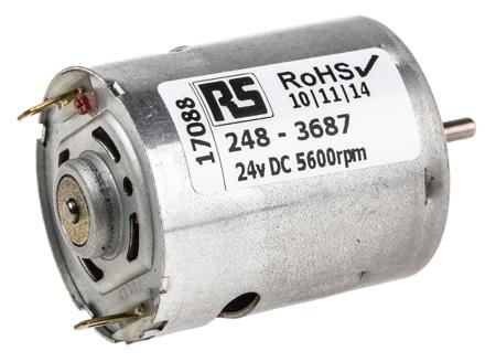 RS360 Mellor Electric Brushed DC Motor, 24 V dc, 2.3 Ncm, 5600 rpm