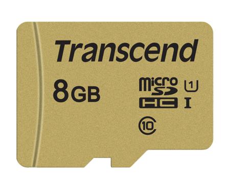 TS8GUSD500S Transcend 8 GB MicroSDHC Micro SD Card, Class 10, UHS-I U1, UHS-I U3, V30