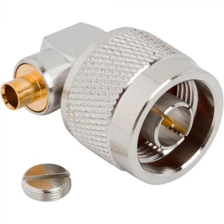 172236 Amphenol RF Plug Cable Mount N Connector, Solder Termination, Right Angle Body