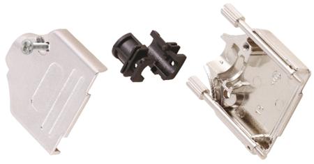 MHDTZK37-RA-K MH Connectors MHDTZK-RA Series Zinc D Sub Backshell, 37 Way, Strain Relief