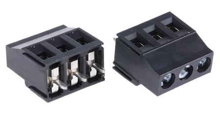 1985959 Phoenix Contact MKDSN 2.5/ 3-5.08 HT BK Series PCB Terminal Block, 5.08mm Pitch, Through Hole Mount, Solder Termination