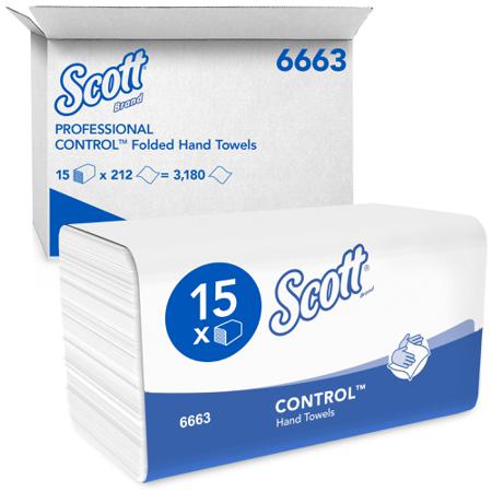 6663 SCOTT Scott Folded White Paper Towel, 315 x 215mm, 212 Sheets
