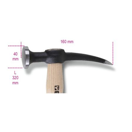 1345 BETA Steel Claw Hammer with Wood Handle, 450g