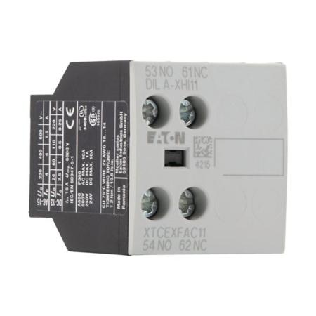 276421-DILA-XHI11 Eaton Auxiliary Contact - 1NC + 1NO, 2 Contact, Front Mount, 4 A ac, 10 A dc