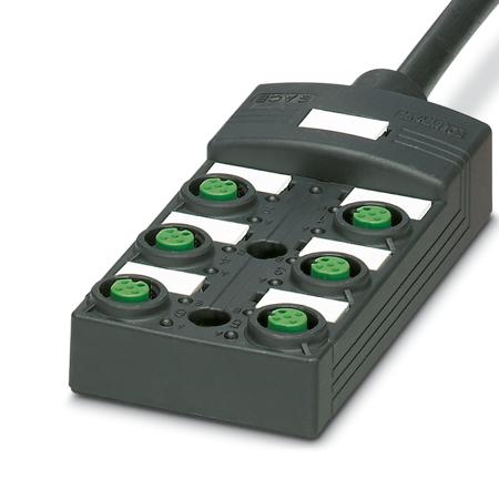 1452466 Phoenix Contact SACB Series Distribution Unit, M12, 10m cable, 4 way, 6 port