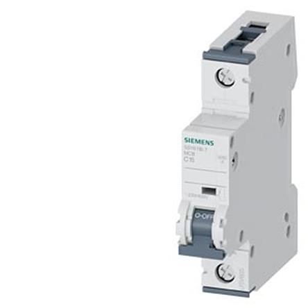 5SY6118-7 Siemens SENTRON 5SY6 MCB, 1P, 15A Curve C, 400V AC, 60V DC, 15 kA Breaking Capacity