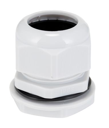 NGM50-GRY HellermannTyton M50 Grey Nylon Cable Gland With Locknut, 30 → 38mm Cable Dia Range, IP68
