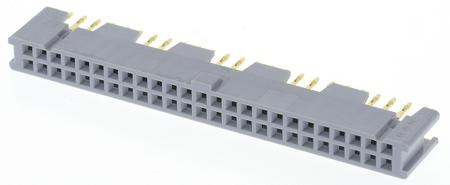 8550-4500PL 3M 8500 Series Straight Through Hole Mount PCB Socket, 50-Contact, 2-Row, 2.54mm Pitch, Solder Termination