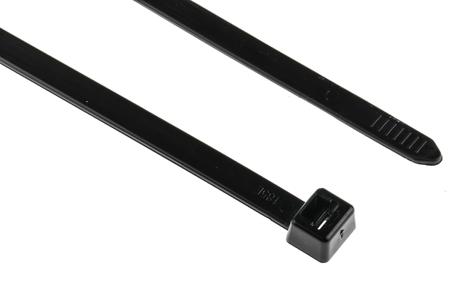 111-12060-T120R-E--PA66W-BK HellermannTyton Black Cable Tie Nylon, 380mm x 7.6 mm