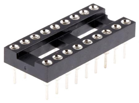 W30518TTRC Winslow 2.54mm Pitch Vertical 18 Way, Through Hole Turned Pin Open Frame IC Dip Socket, 5A