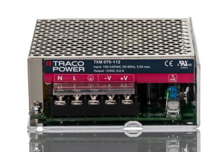 TXM-075-112 TRACOPOWER 60W Embedded Switch Mode Power Supply SMPS, 6A, 12V dc