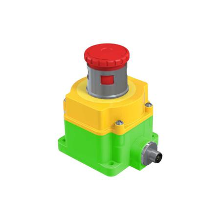 SSA-EB1MLGRP-12ED1Q8 Banner SSA-EB Series Twist Release Illuminated Emergency Stop Push Button, Flush Mount, SPST, IP65