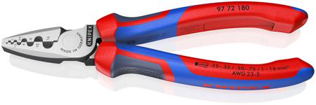 97 72 180 Knipex 97 Hand Crimp Tool for Bootlace Ferrule, 0,25 → 16mm² Wire