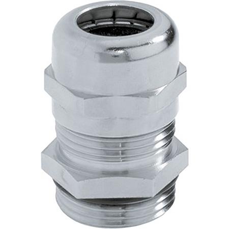 53112010 + 52103010 Lapp SKINTOP Series Metallic Nickel Plated Brass Cable Gland, M16 Thread, 4.5mm min., 10mm max., IP68, IP69