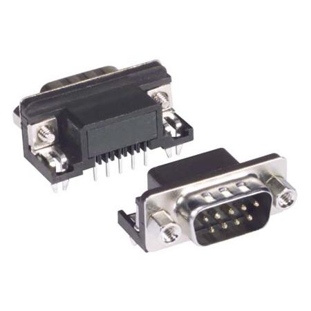 SD9P-RA-PC L-Com SD9 9 Way Right Angle Screw D-sub Connector Plug, 2.77mm Pitch, with Jack Screw