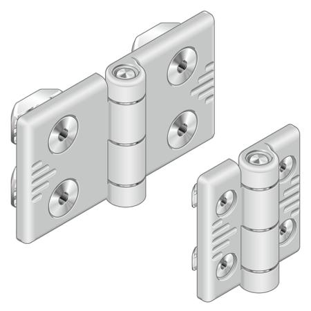 3842544528 Bosch Rexroth Die-Cast Aluminium Flag Hinge, Screw Fixing, 56mm x 45mm x 5mm
