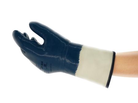 27905090 Ansell ActivArmr Hycron 27-905 Blue Polycotton Oil Grip, Oil Repellent Work Gloves, Size 9, Nitrile Coating