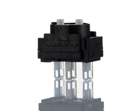 61-8470.12 EAO Contact Block for Use with Series 61 Switches, 250V ac/dc, 1NO + 1NC