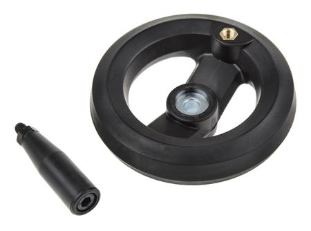161-1990 RS Pro Black Glass-Fibre Reinforced Technopolymer Hand Wheel, 126mm