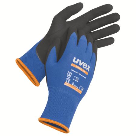 6002707 Uvex 60027 Black, Blue Elastane, Polyamide Abrasion Resistant, Breathable, Cut Resistant, Dry Environment, General
