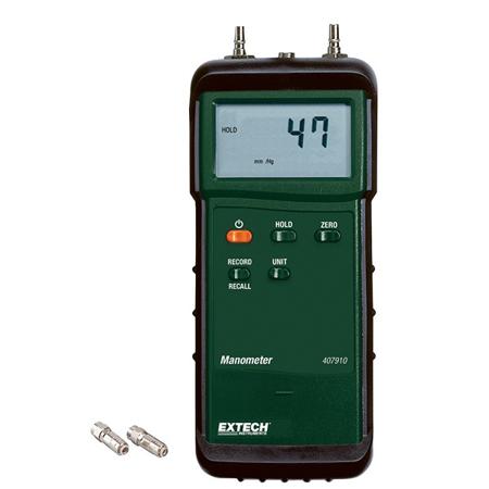 407910 Extech  Differential Manometer With 2 Pressure Port/s, Max Pressure Measurement ±29psi