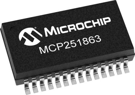 MCP251863T-E/SSVAO Microchip , CAN Controller 5Mbps CAN, 28-Pin SSOP