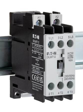 190996-DILMT12-230V50HZ-240V60HZ- Eaton Contactor, 240 V ac Coil, 3-Pole, 12 A, 5.5 kW, 3NO