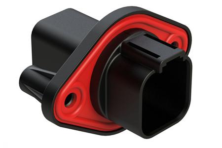 AT04-6P-PM12 Amphenol Industrial, AT04 Automotive Connector Socket Black Flange Mount 6 Way, Crimp Termination