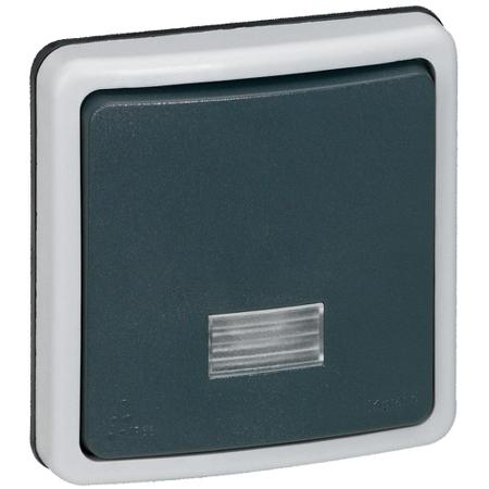 090484 Legrand Grey Push Button Light Switch, 1 Way
