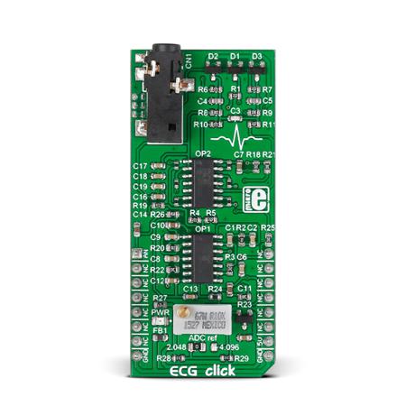 MIKROE-2455 MikroElektronika Heart Rate Sensor MikroBus Click Board for MCP609, MAX6106
