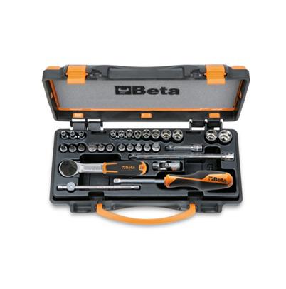 900-C24 BETA 17-Piece Metric 1/4 Standard Socket Set with Ratchet, Hexagon